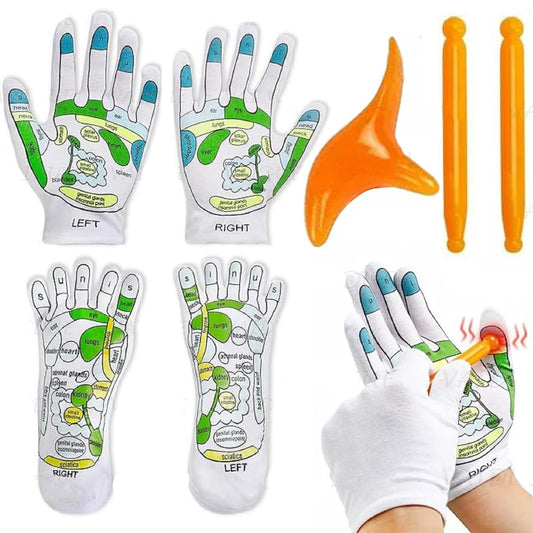 Acupressure Reflexology Socks and Gloves Tool Set