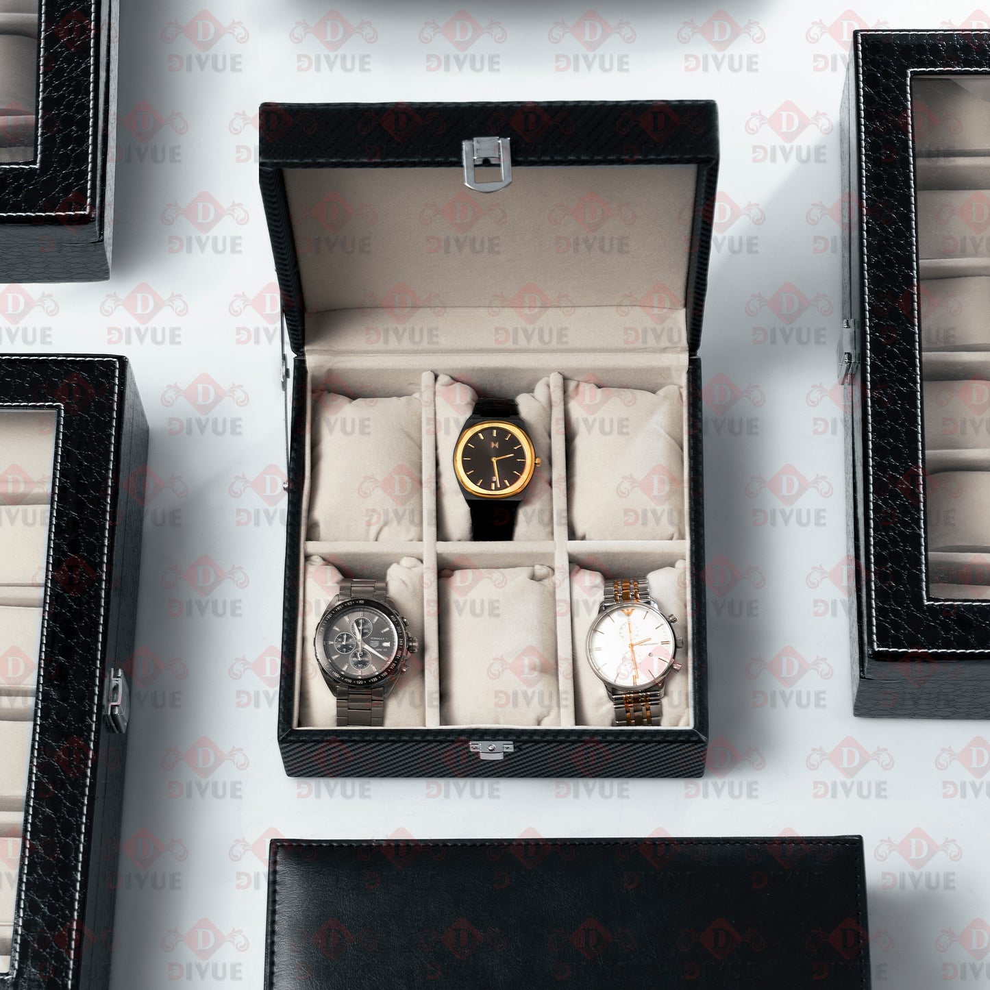 6 Slot Watch Holder Organizer Box For Men Women