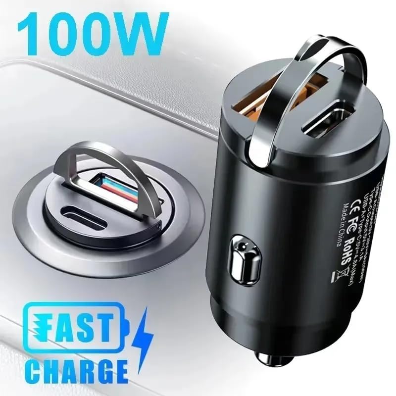 Metal Car Charger Pot | USB C Car Charger Super Fast Charging