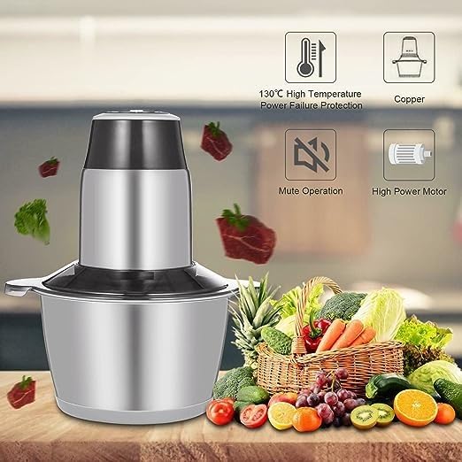 Stainless Steel Electric Meat Grinders with Bowl for Kitchen Food Chopper