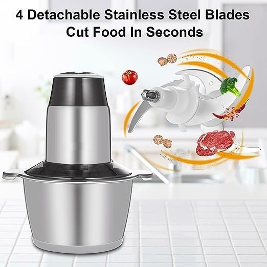 Stainless Steel Electric Meat Grinders with Bowl for Kitchen Food Chopper