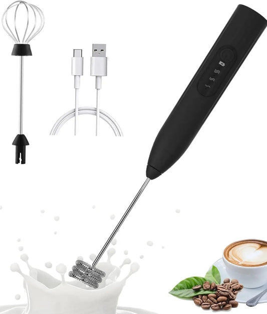 Milk Frother Handheld USB Rechargeable Electric Foam Maker for Coffee