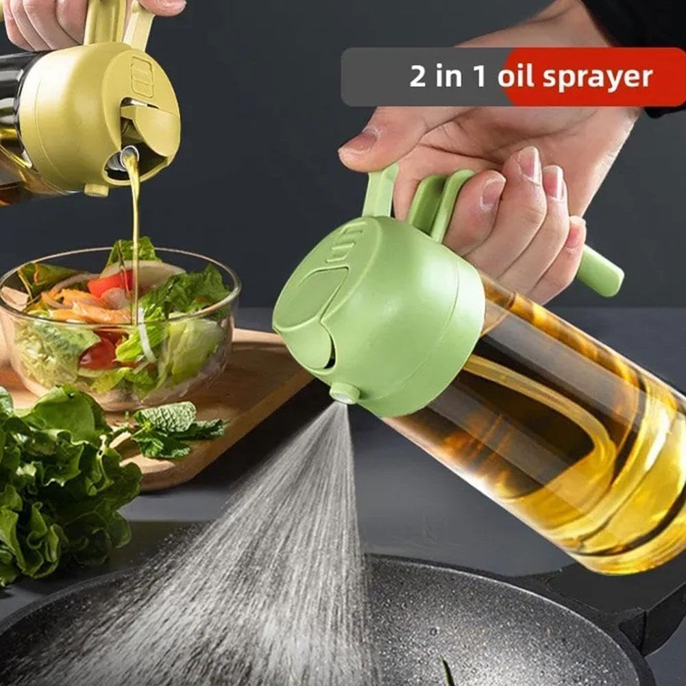 2-in-1 Oil Dispenser and Sprayer, 500ml Oil Vinegar Sprayer