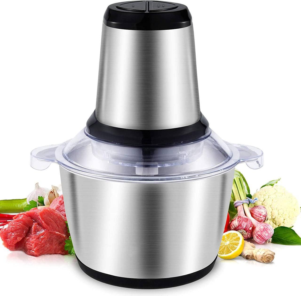 Stainless Steel Electric Meat Grinders with Bowl for Kitchen Food Chopper