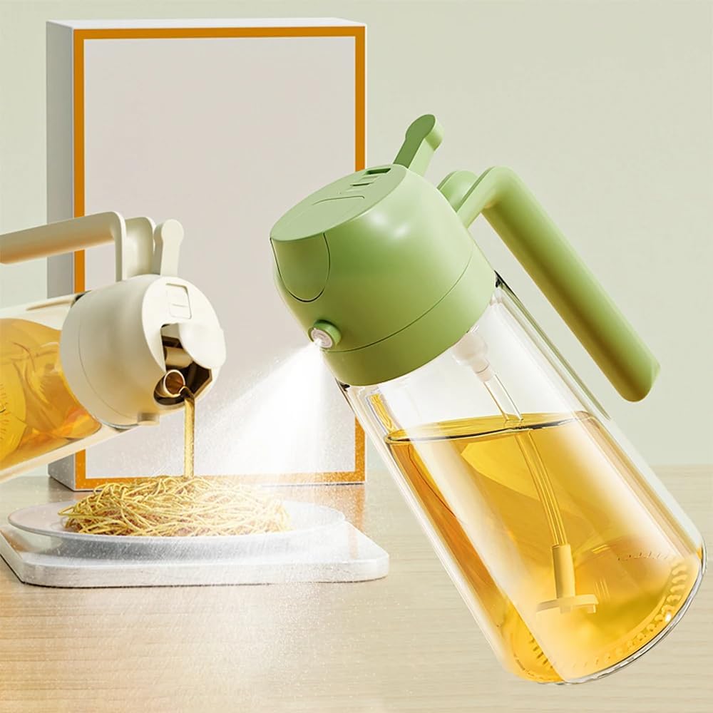 2-in-1 Oil Dispenser and Sprayer, 500ml Oil Vinegar Sprayer