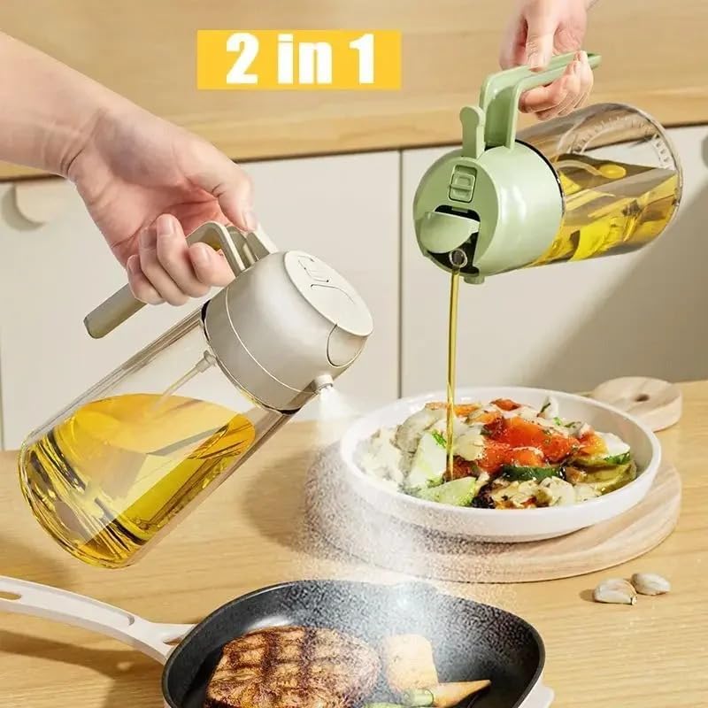 2-in-1 Oil Dispenser and Sprayer, 500ml Oil Vinegar Sprayer