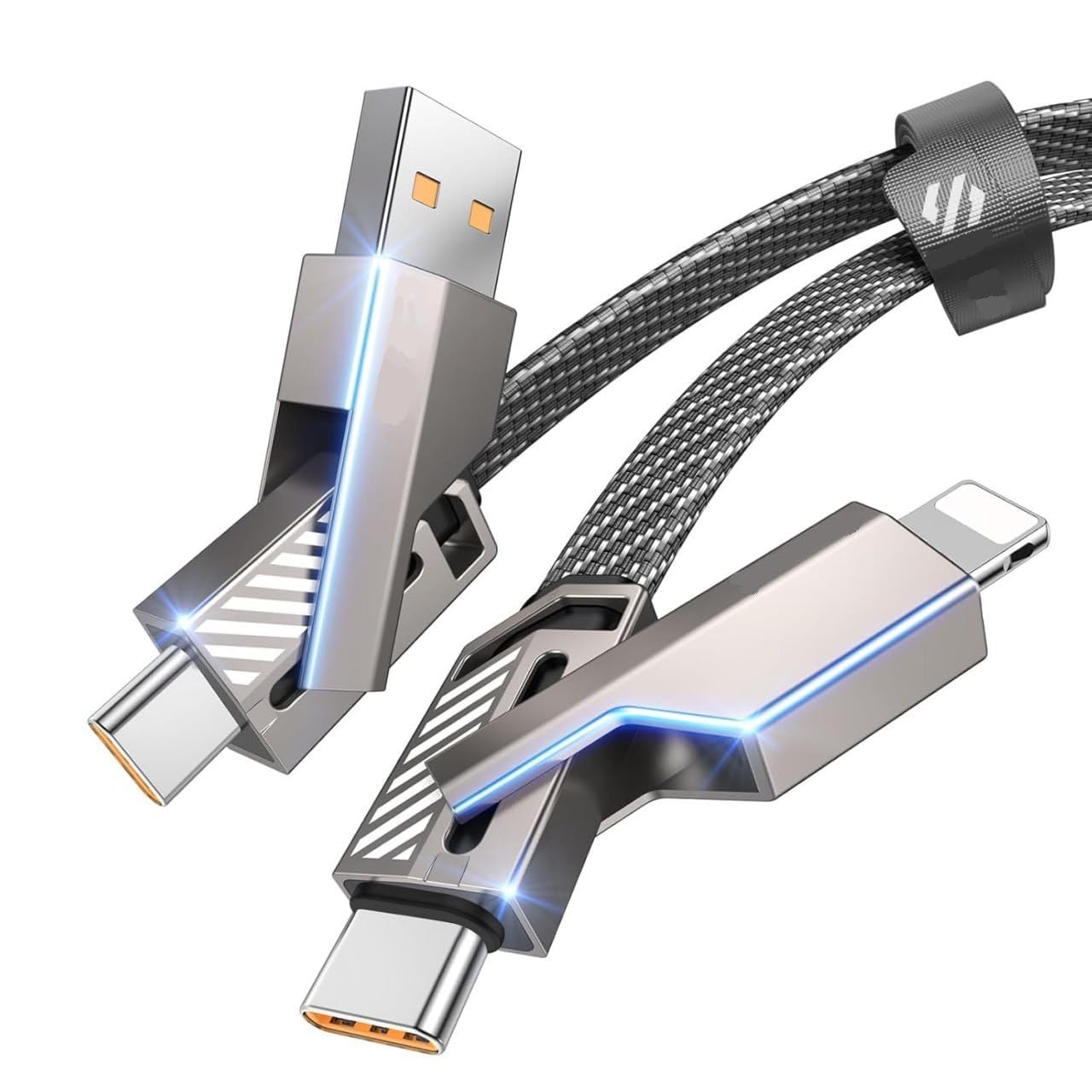 Fast Mobile Charging Cable 4 in 1 USB-A/USB-C To USB-C/Lightening