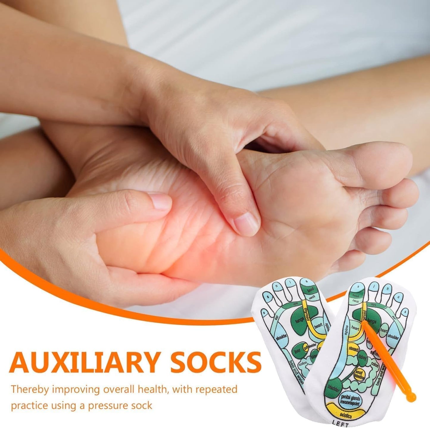 Acupressure Reflexology Socks For Women And Men (S M SIZE) Foot Massage Sock