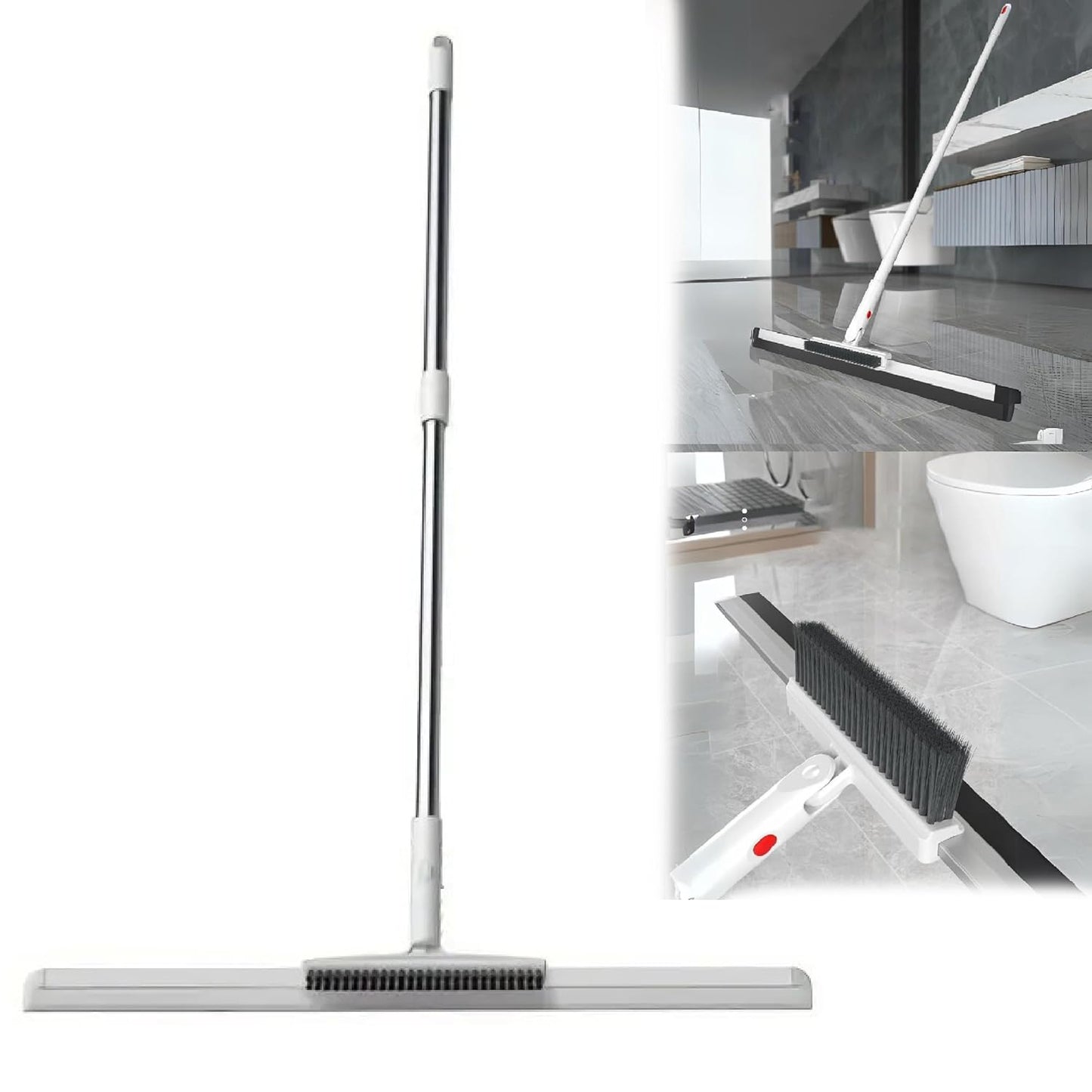 2 in 1 Floor Cleaner Brush Scapper with Wiper