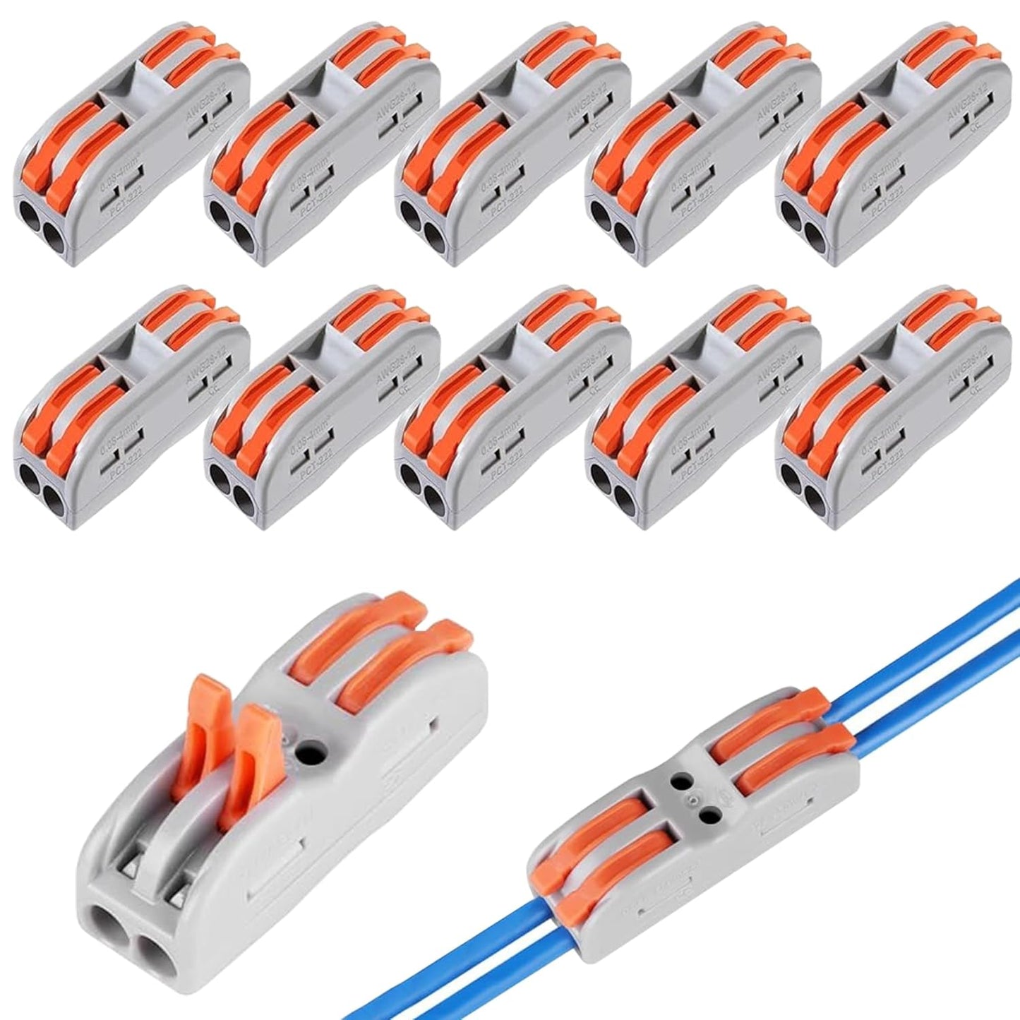 Wire Cable Connector - 2 Circuit Inline Splices Cable Connector With Control Lever