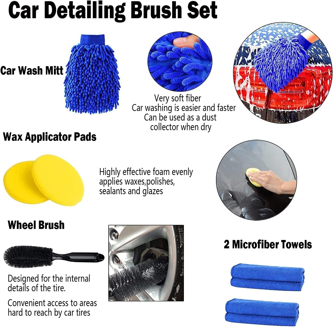 15 PCS Car Detailing Brush Set