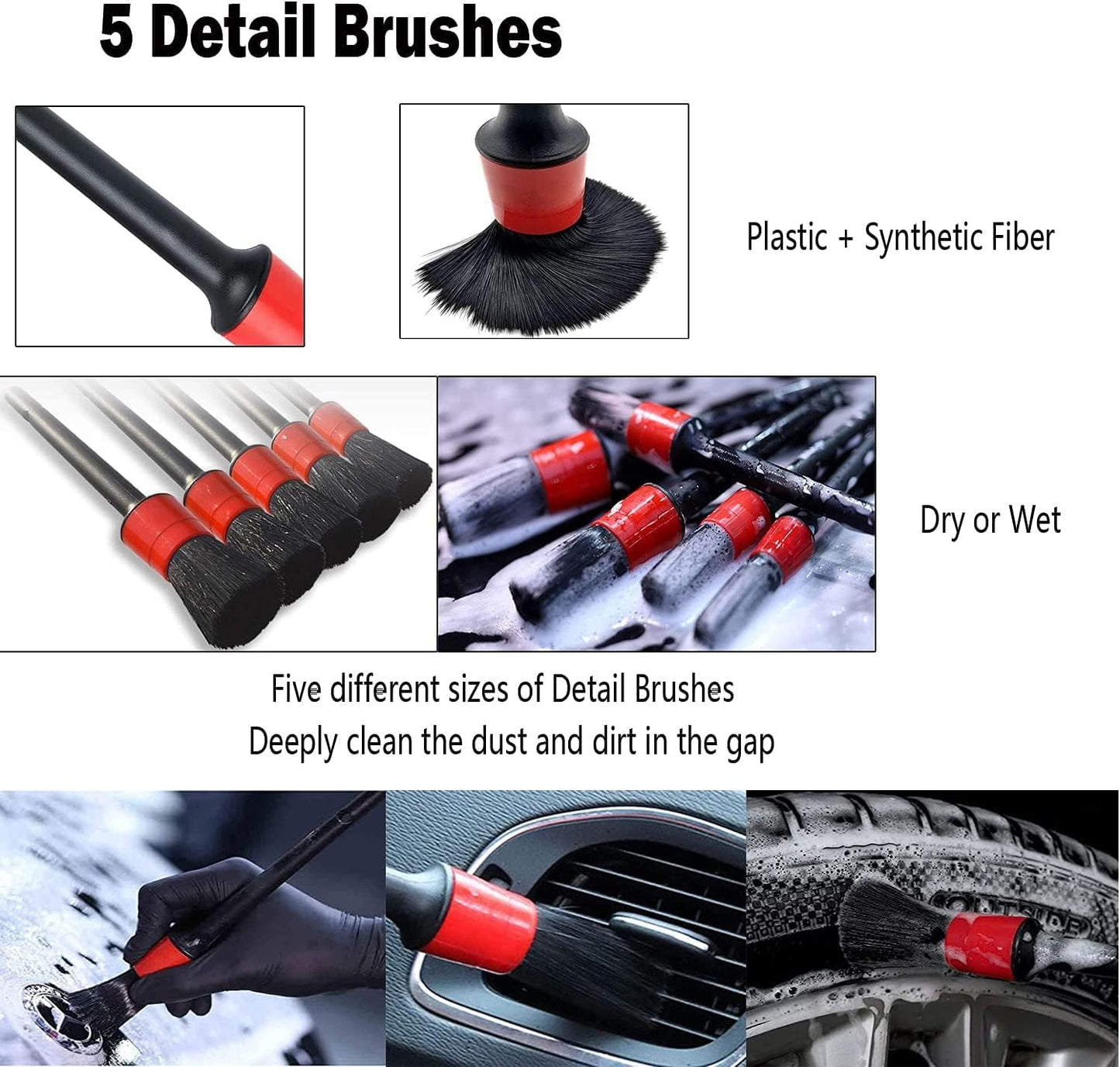 15 PCS Car Detailing Brush Set