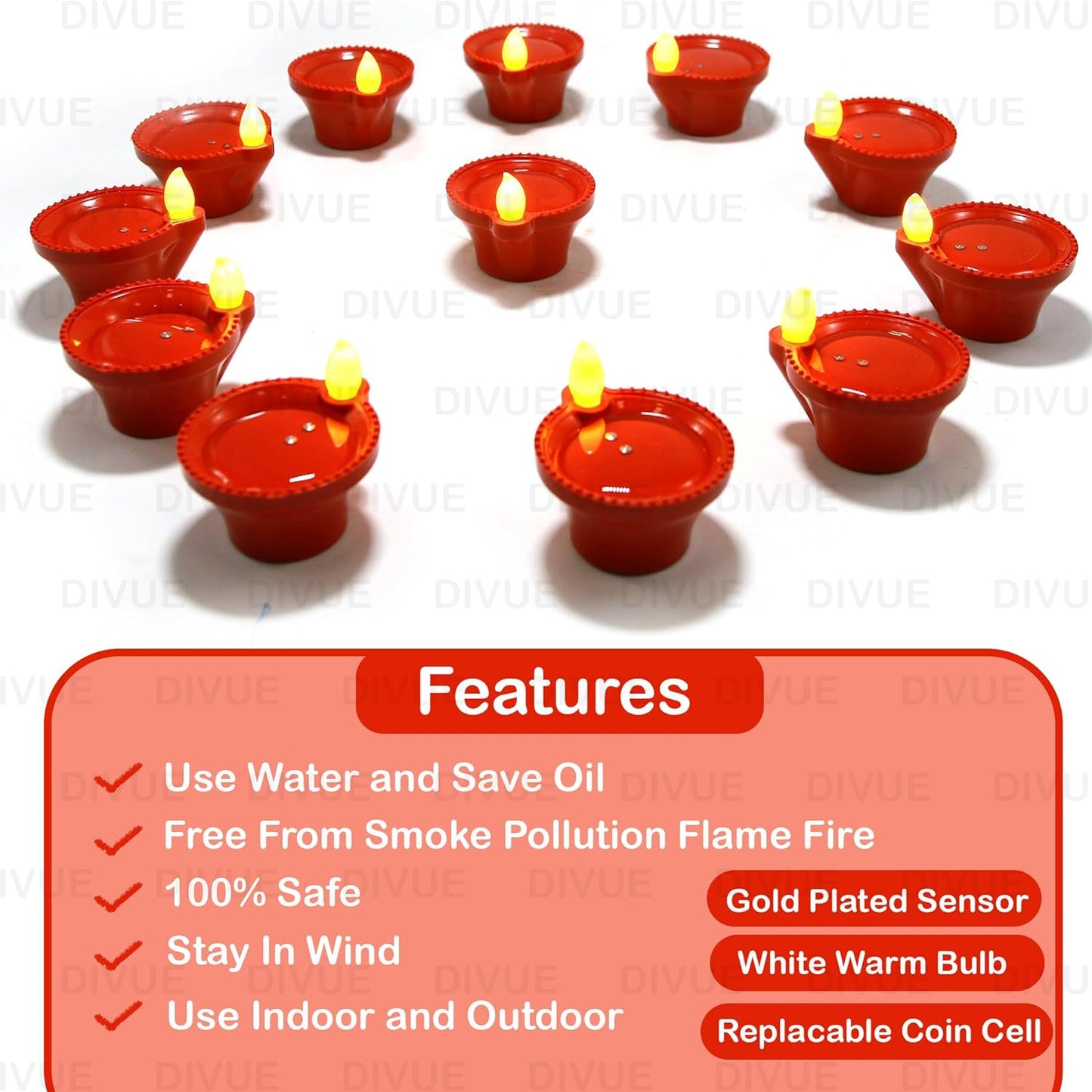 Water Sensor Led Tealights Candles Diyas