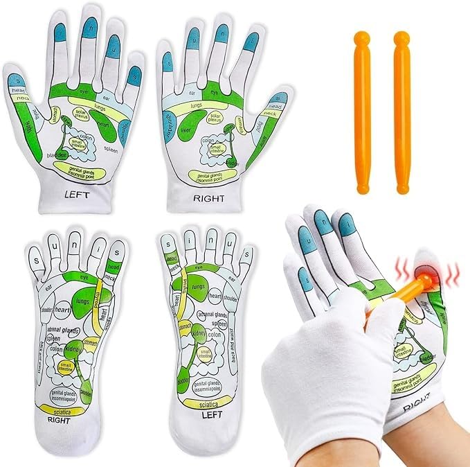 Acupressure Reflexology Socks and Gloves Tool Set