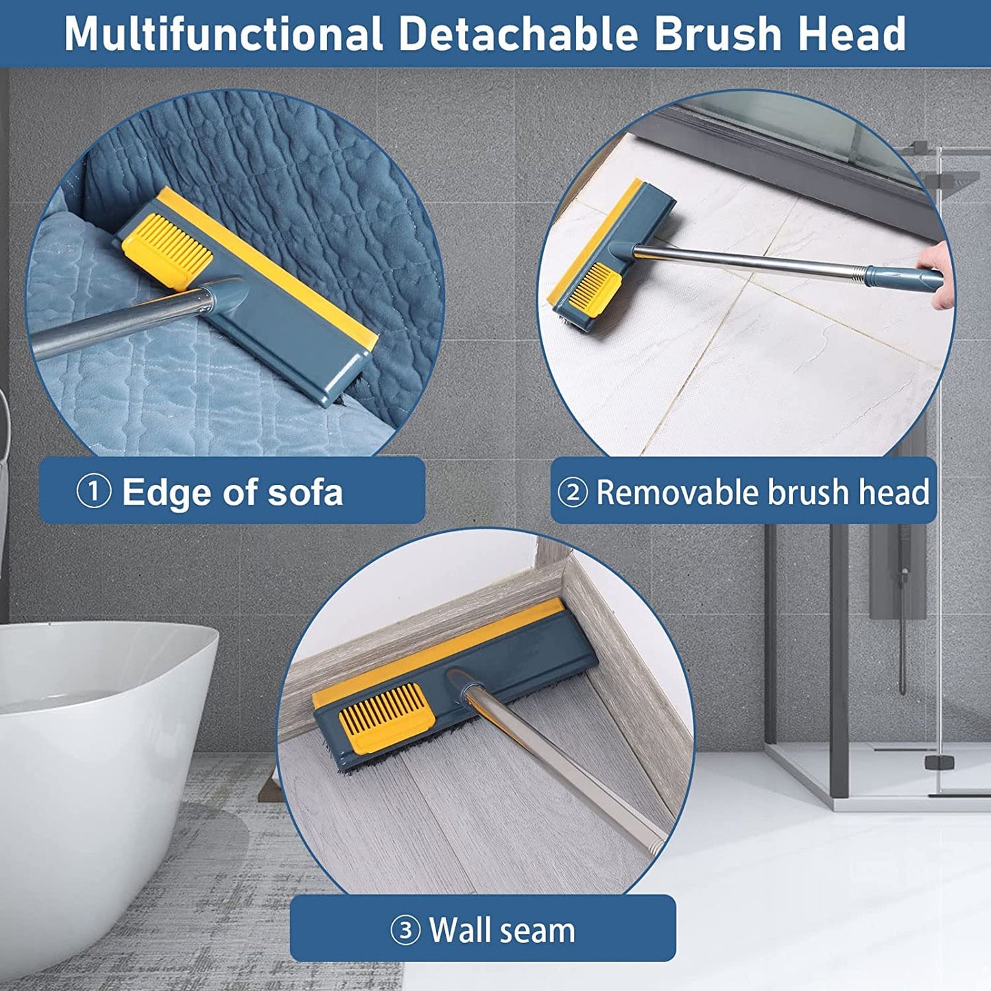 2 Pieces 2-in-1 Floor Sewing Brush, Multifunctional Cleaning Brush